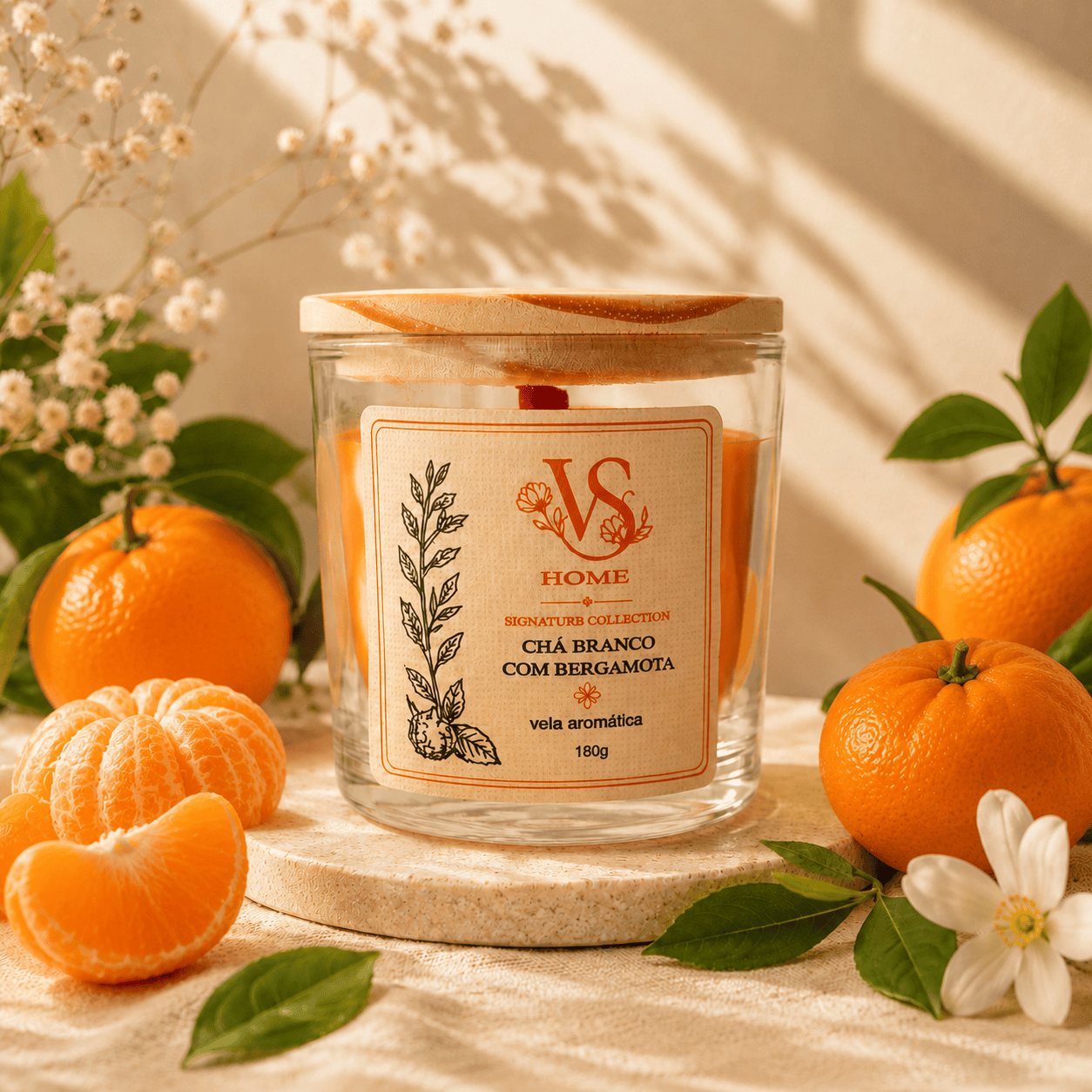 Vela Signature | Chá Branco e Bergamota | 180g